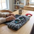 Hand-Tufted Cheshire Cat Keyboard Rug & Wrist Rest | Custom Alice in Wonderland Plush Desk Mat