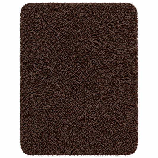 Espresso Brown solid shaggy area rug – additional product view