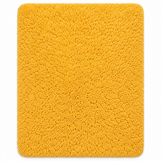 Golden Yellow shaggy area rug - front view