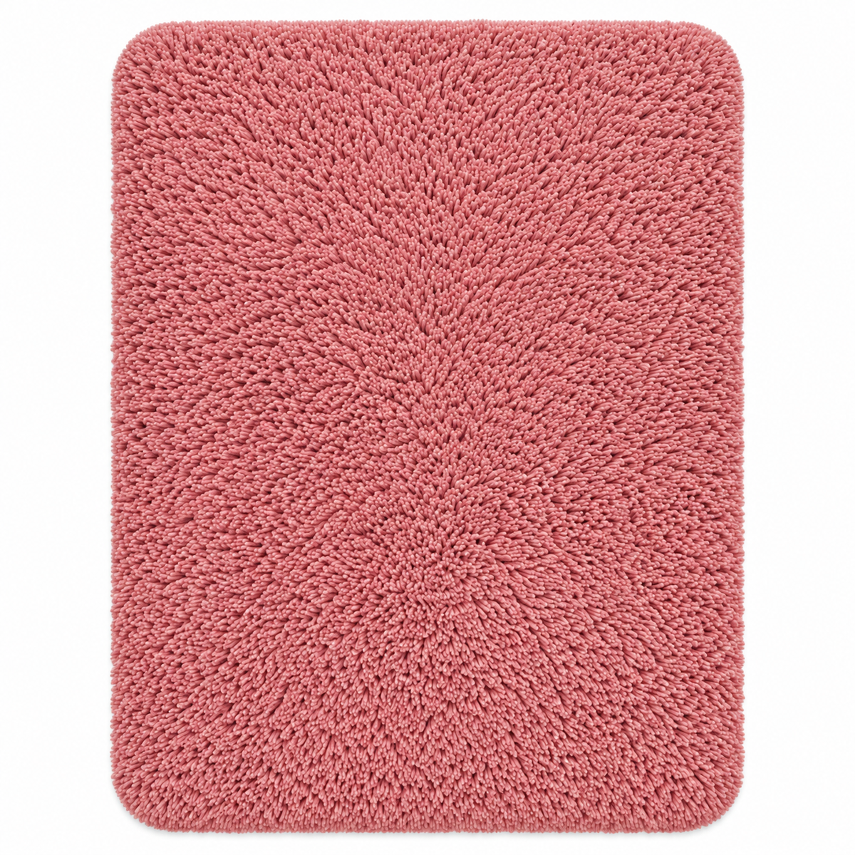 Coral Pink shaggy area rug - front view