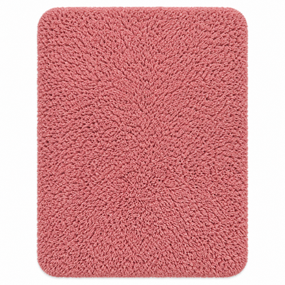 Coral Pink shaggy area rug - front view