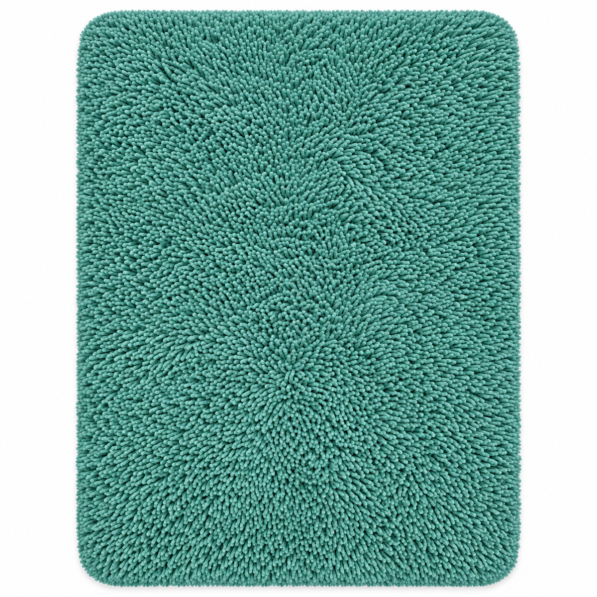 Teal Green shaggy area rug - front view