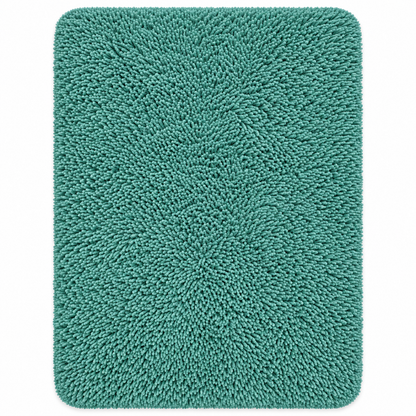 Teal Green shaggy area rug - front view