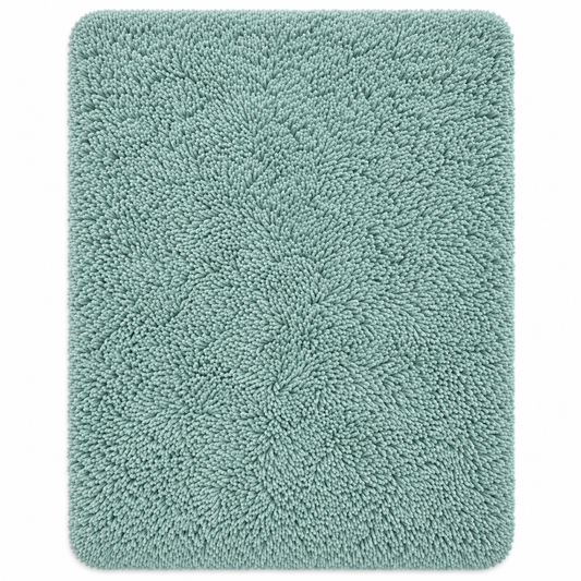 Seafoam Blue shaggy area rug - front view