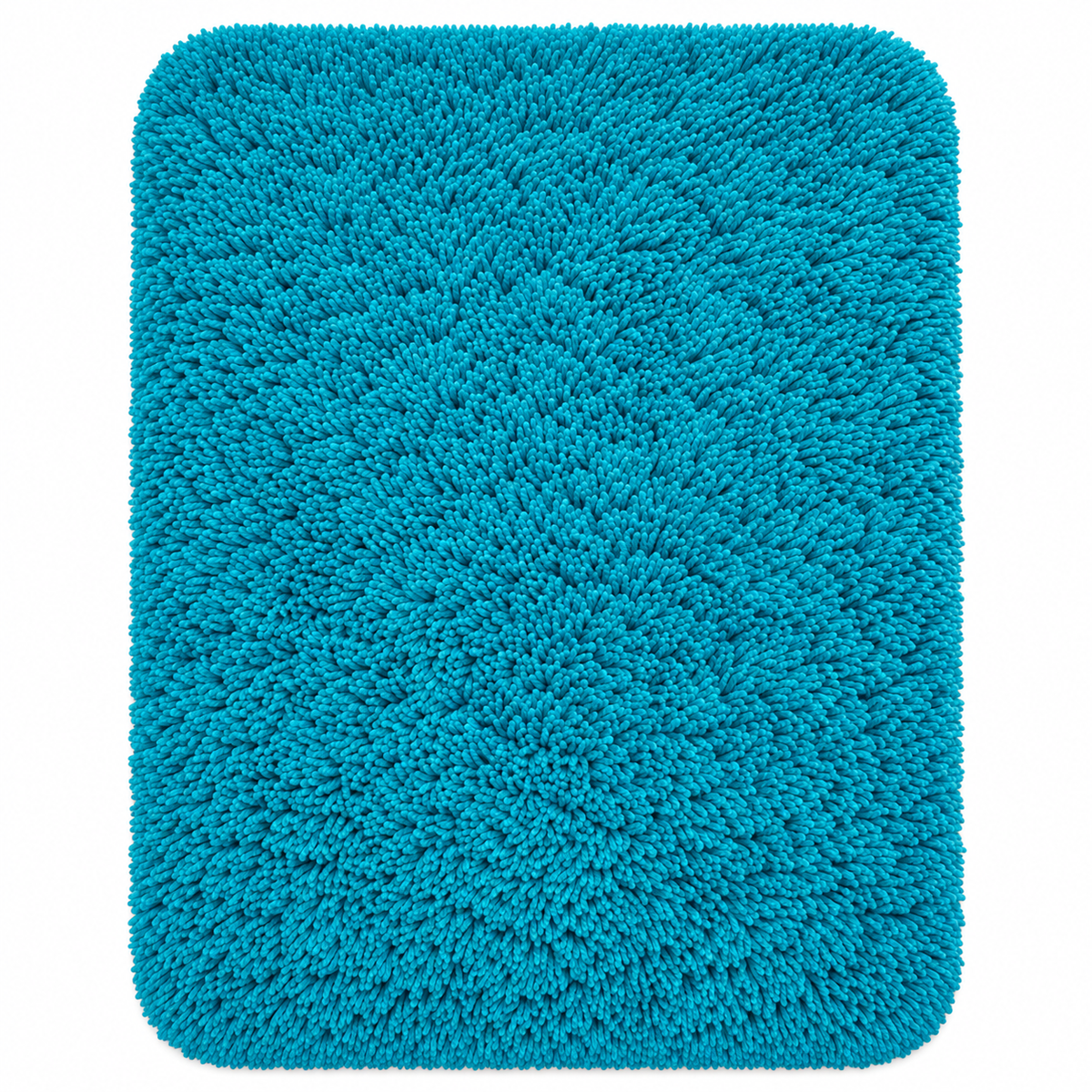 Turquoise Blue shaggy area rug - full rug front view