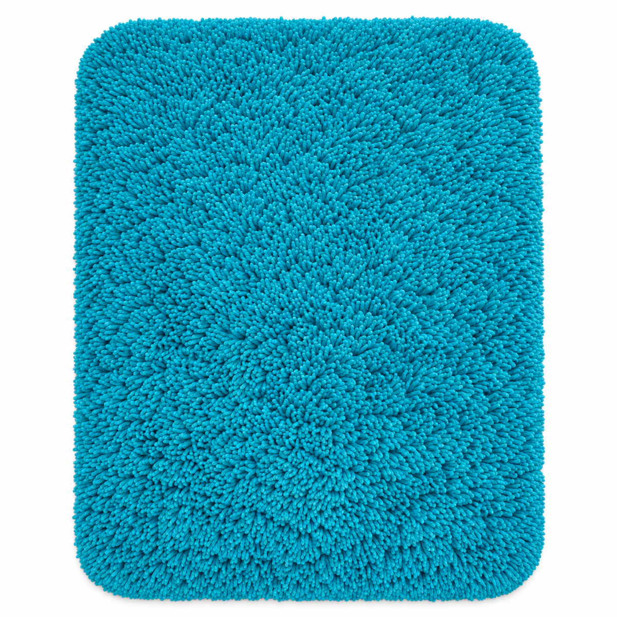 Turquoise Blue shaggy area rug - full rug front view