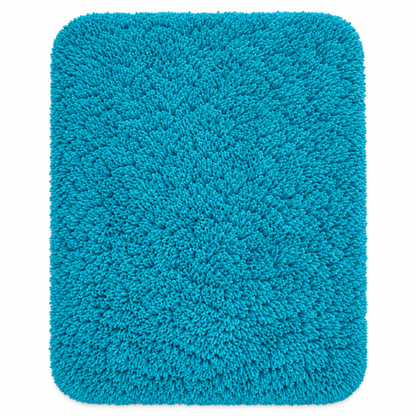 Turquoise Blue shaggy area rug - full rug front view