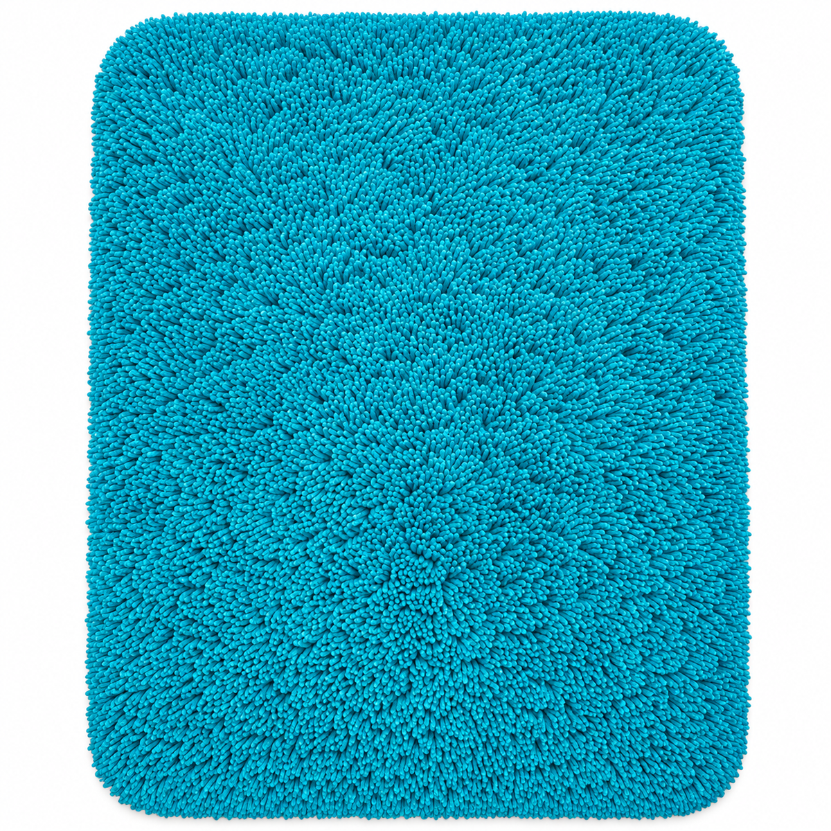 Turquoise Blue shaggy area rug - full rug front view
