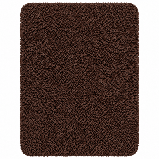 Chocolate Brown solid shaggy area rug – additional product view