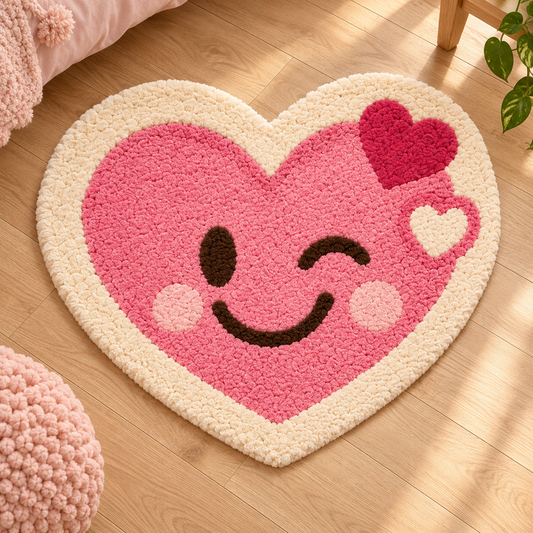 Sweetheart Wink Rug — hand tufted wool rug