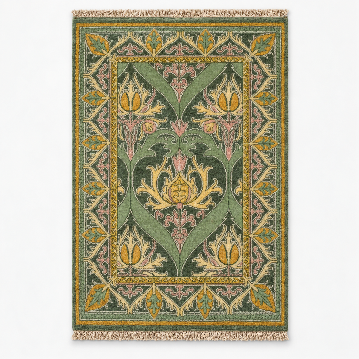 Boteh rug vertical full front view