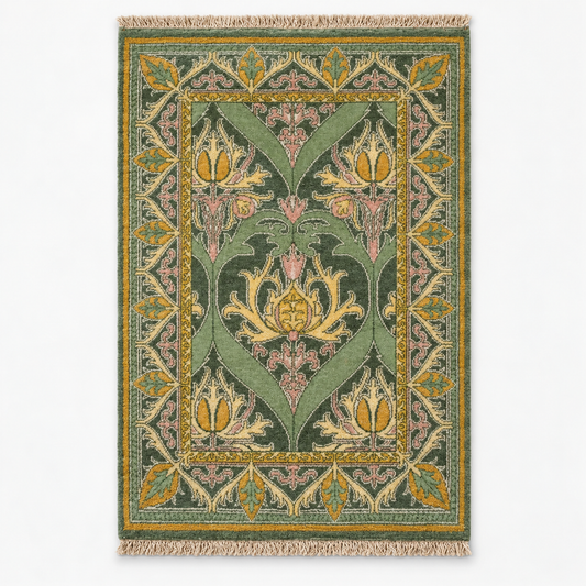 Boteh rug vertical full front view