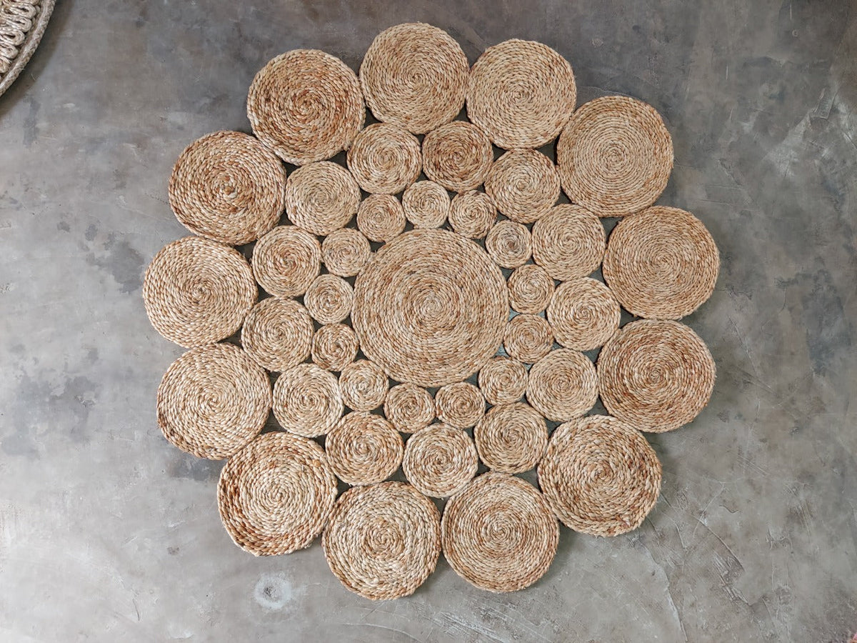 Real original photograph of Natural Beige jute rug
